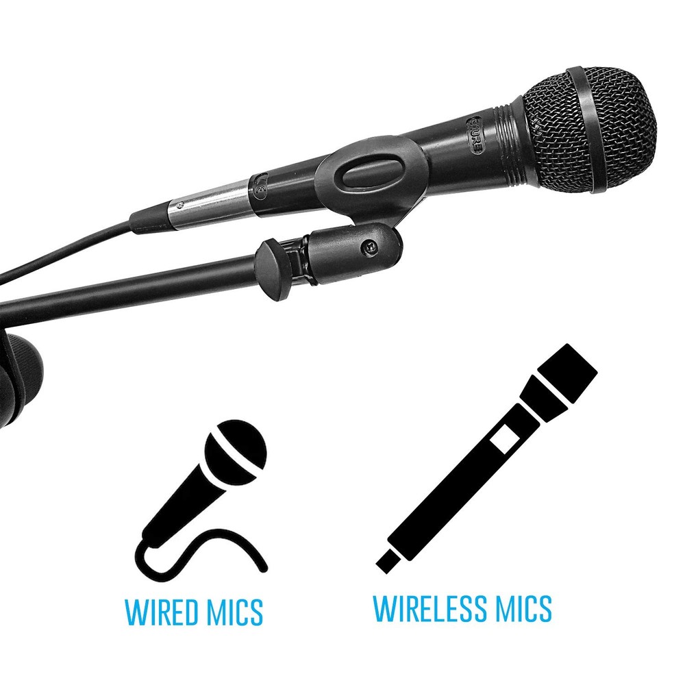 AxcessAbles One Hand Microphone Stand with Weighted Heavy Round Base 1-Pack