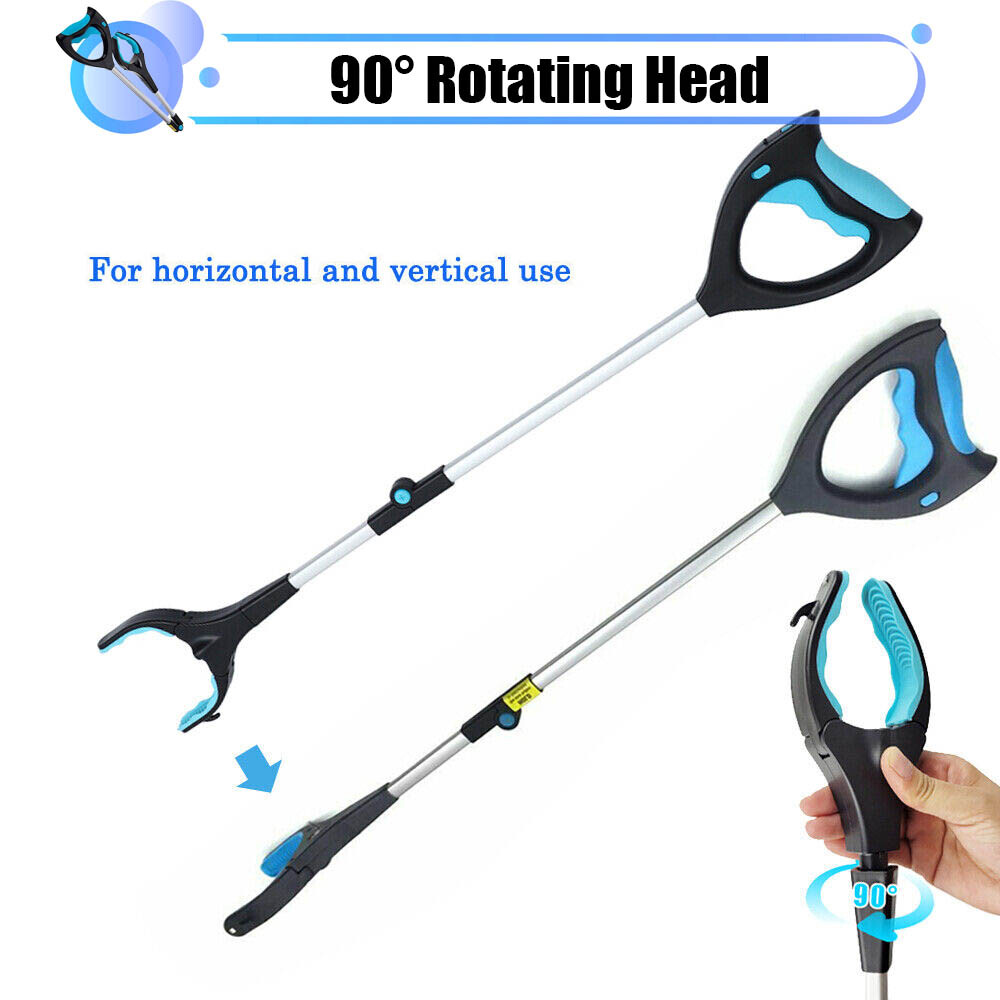 32in Folding Pick Up Tool Extend Grabber Trash Picker Garbage Reaching LED Stick