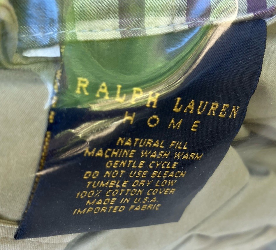NEW Ralph Lauren Home Full/Queen Down Comforter Green, Purple Reversible Plaid