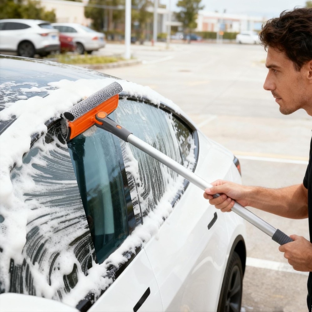 eazer Professional Window Squeegee, 2-in-1 Rotatable EA1616-PS2, Orange
