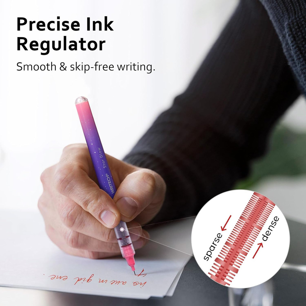 WRITECH Liquid Ink Rollerball Pens: 8Ct Assorted Colors Extra Fine Point Tip 0.5