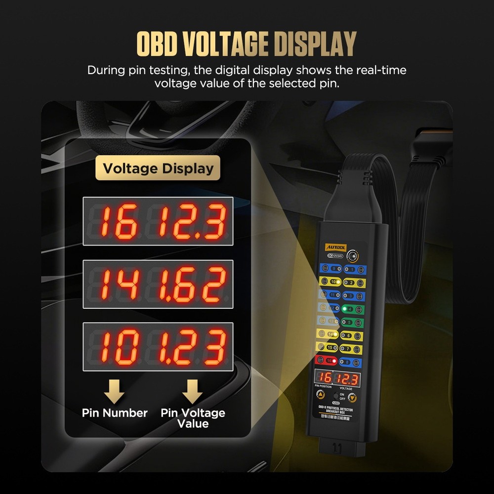 OBD2 Breakout Box OBDII Protocol Detector CAN Test Break Out Box Resistor Mode