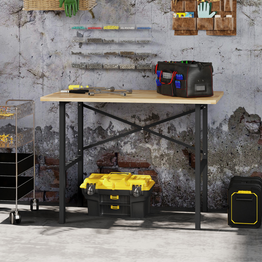 Heavy Duty Workbench with Pegboard Drawer Multi-Purpose Tool Storage Work Table