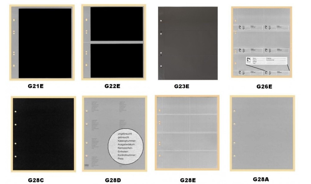 Interleaving Pages Printed Pages COINCARDS KOBRA G28D 100 x For G28E Coin Sheets