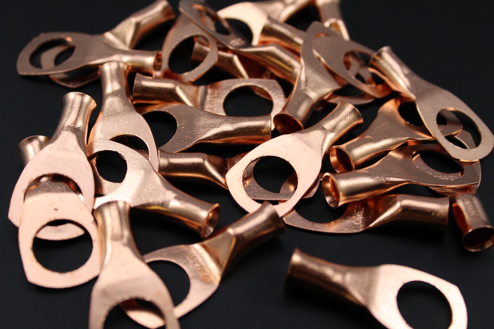 COPPER BATTERY LUGS RING TERMINALS #10 1/4 5/16 3/8 1/2 CRIMP SOLDER AWG LOT