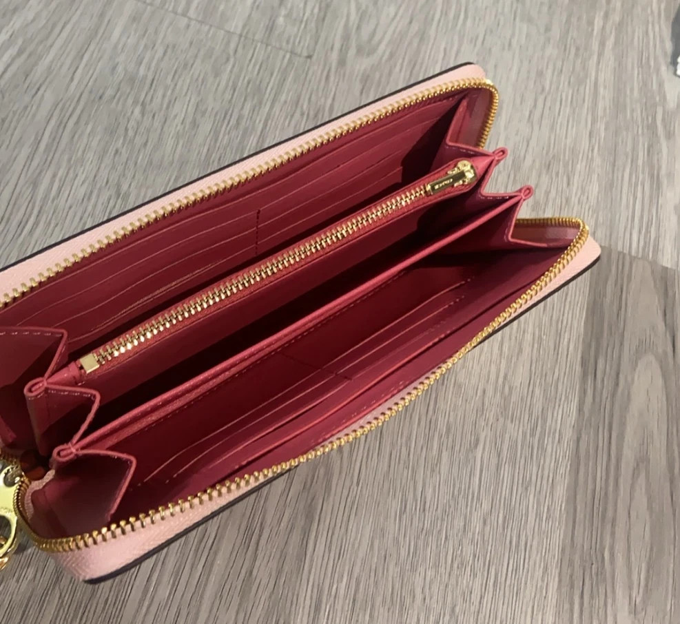 2026 Coach Long Zip Around Wallet In Signature Canvas CW778 Powder Pink