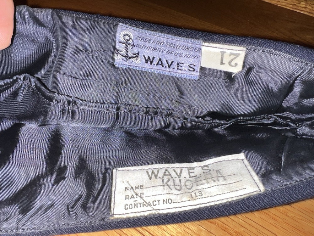 WW2 Navy WAVES Garrison Cap NAMED