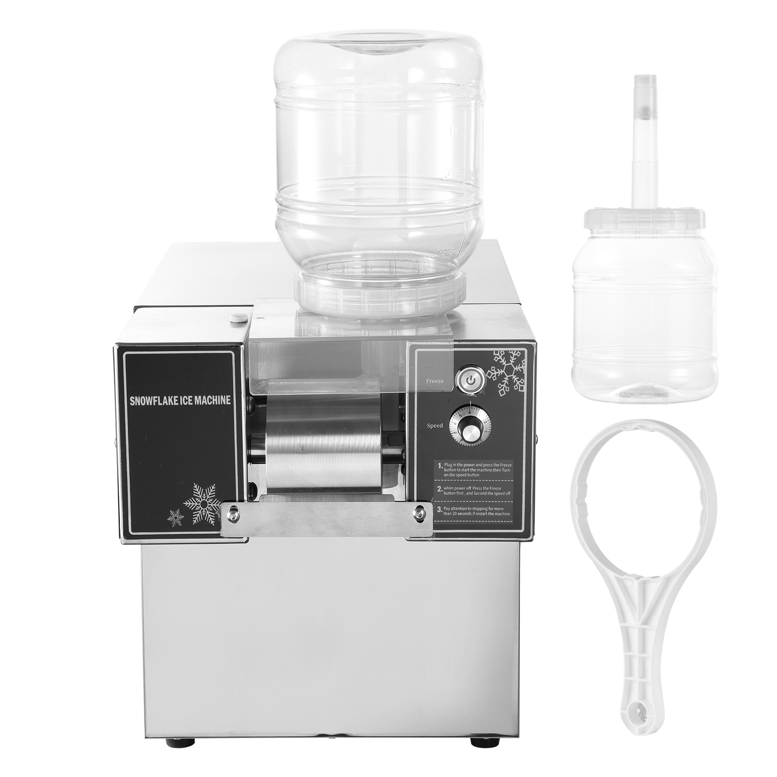 Commercial Snowflake Ice Machine, Snow Cone Machine, Ice Shaver Slush Maker