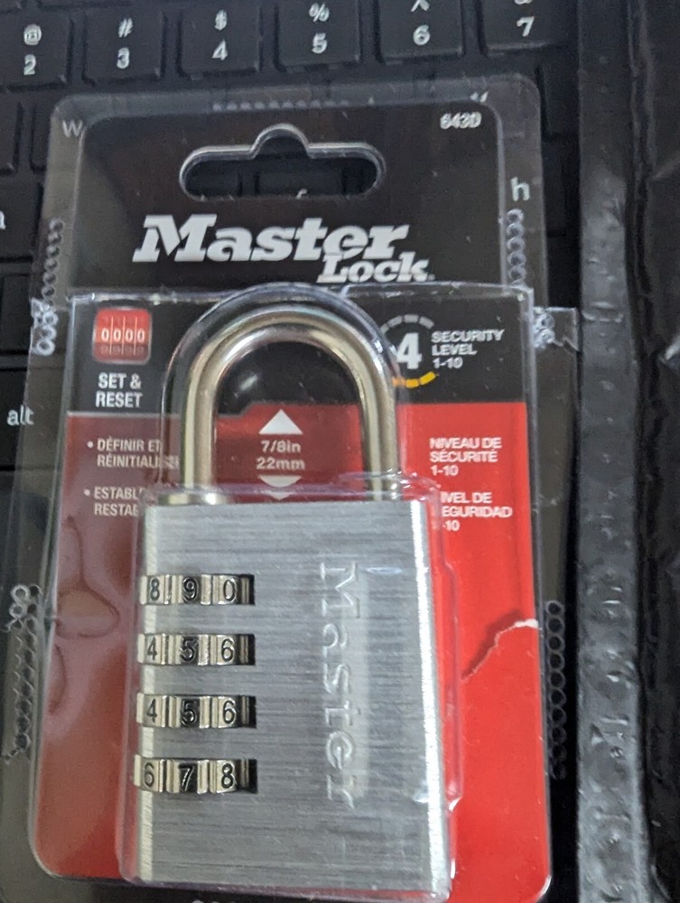 master lock combination 4 security level new