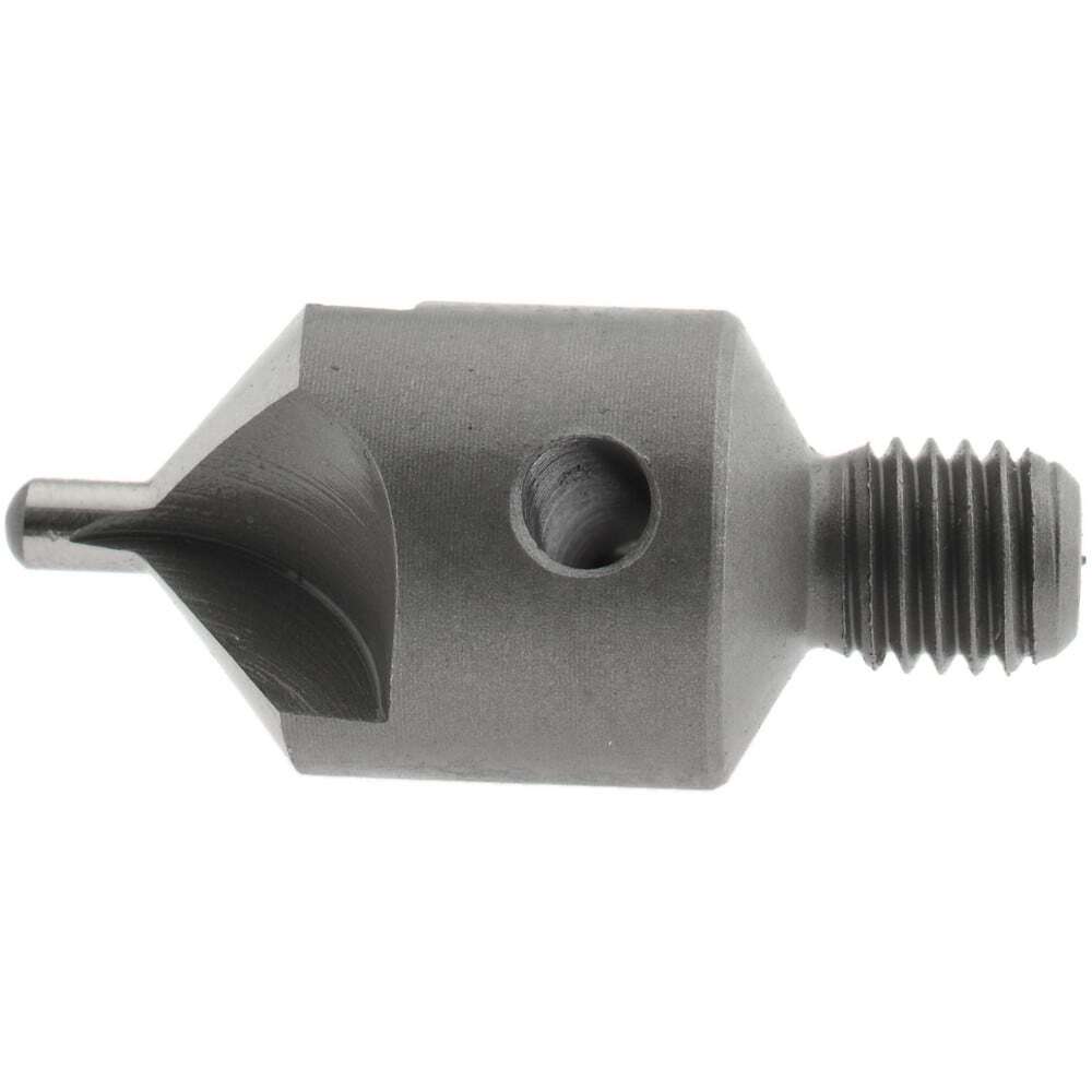 Adjustable Stop Countersink: 1/4-28 Threaded Shank, #40 Pilot Diam, 3 Flute