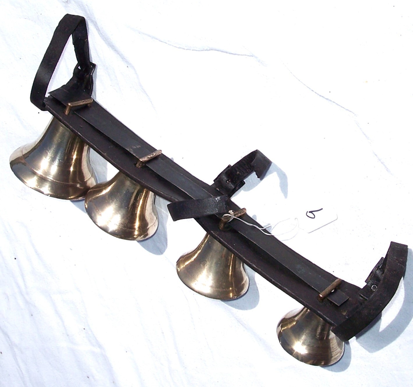 Antique Shaft Sleigh Four Bells Horse Driving Harness Carriage #9