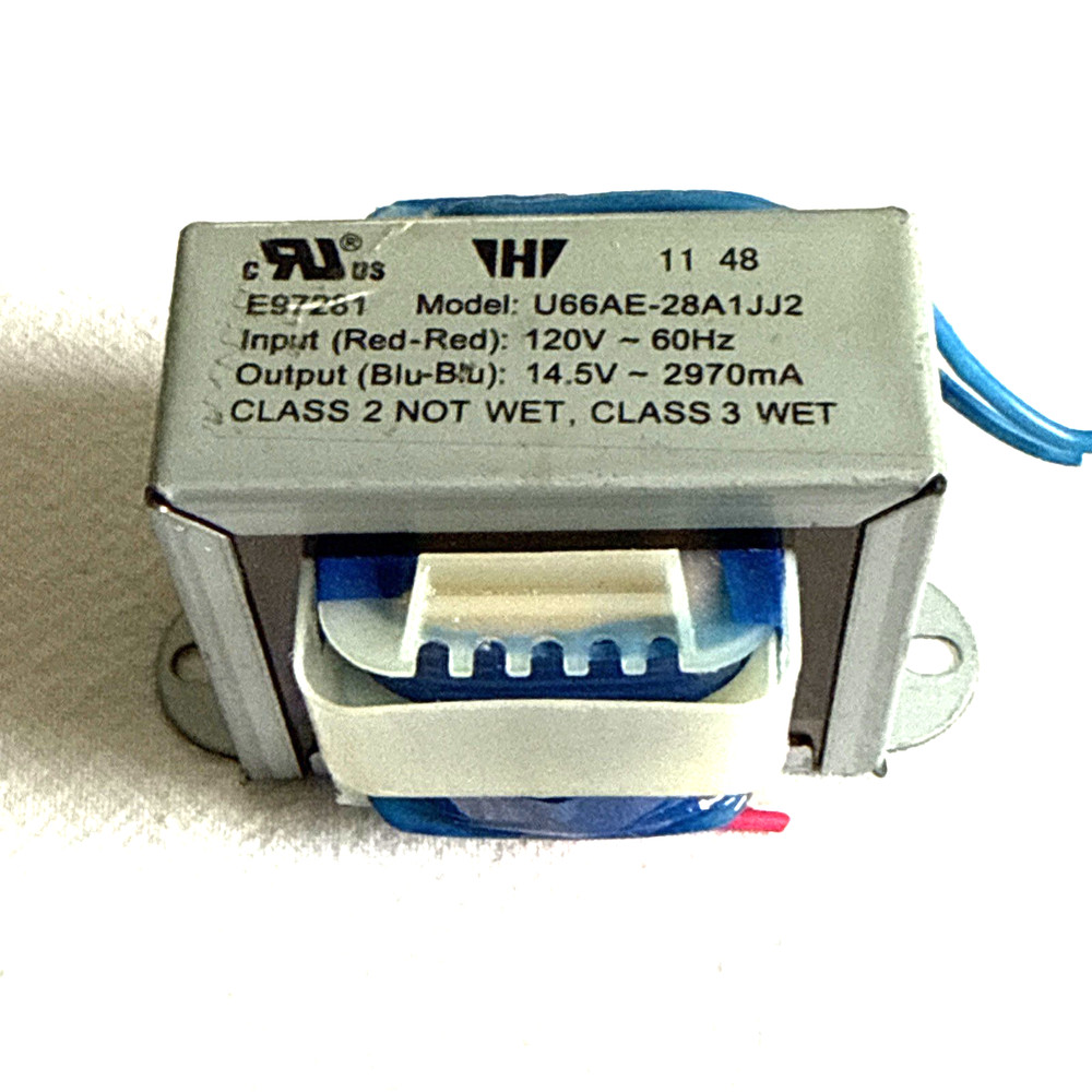 Power Transformer in~120VAC / 60 Hz , out :   ~14.5 VAC / 2.97 A