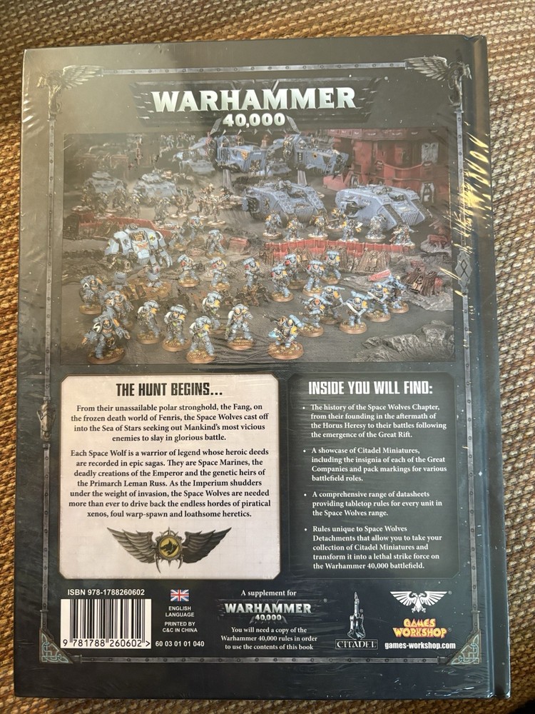 Warhammer 40k 8th ed Space Marines - Codex Adeptus Space Wolves - (Sealed, New)