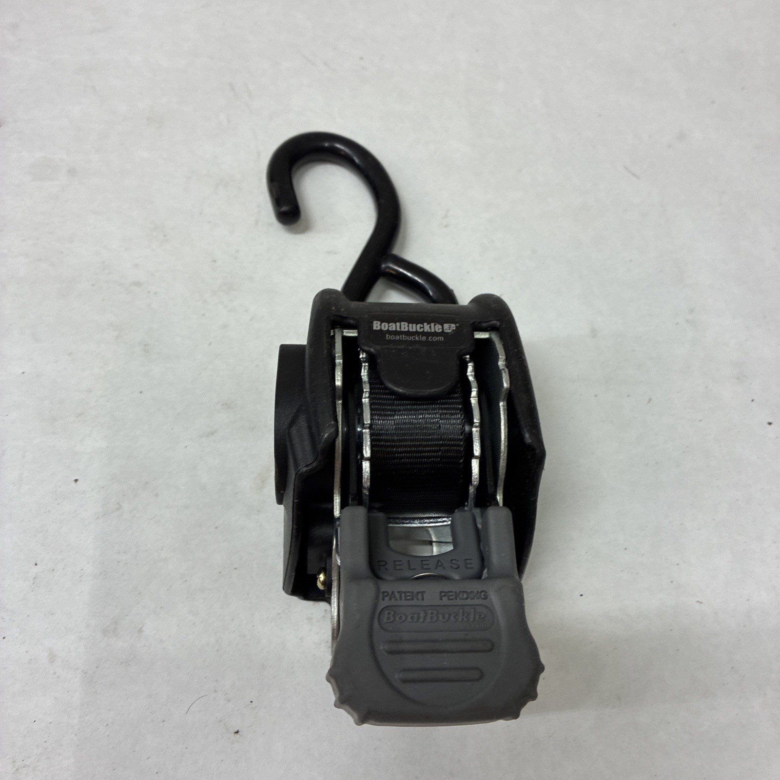 Boat Buckle Retractable Bow Tie-Down 2-Inch x 43-Inch, Black