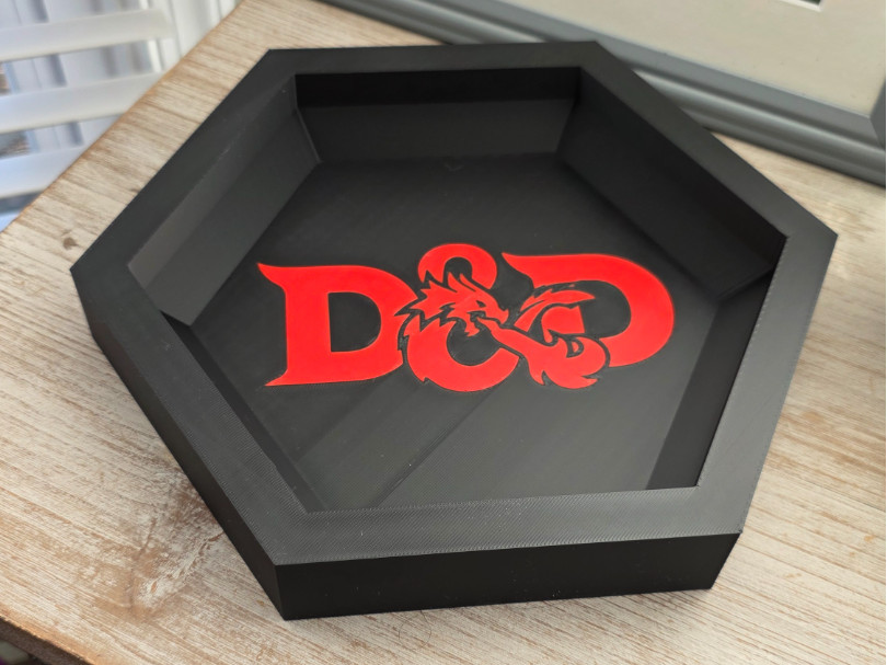 Hexagonal Dice Tray for DnD Tabletop RPG Dice Roller Gaming Accessory