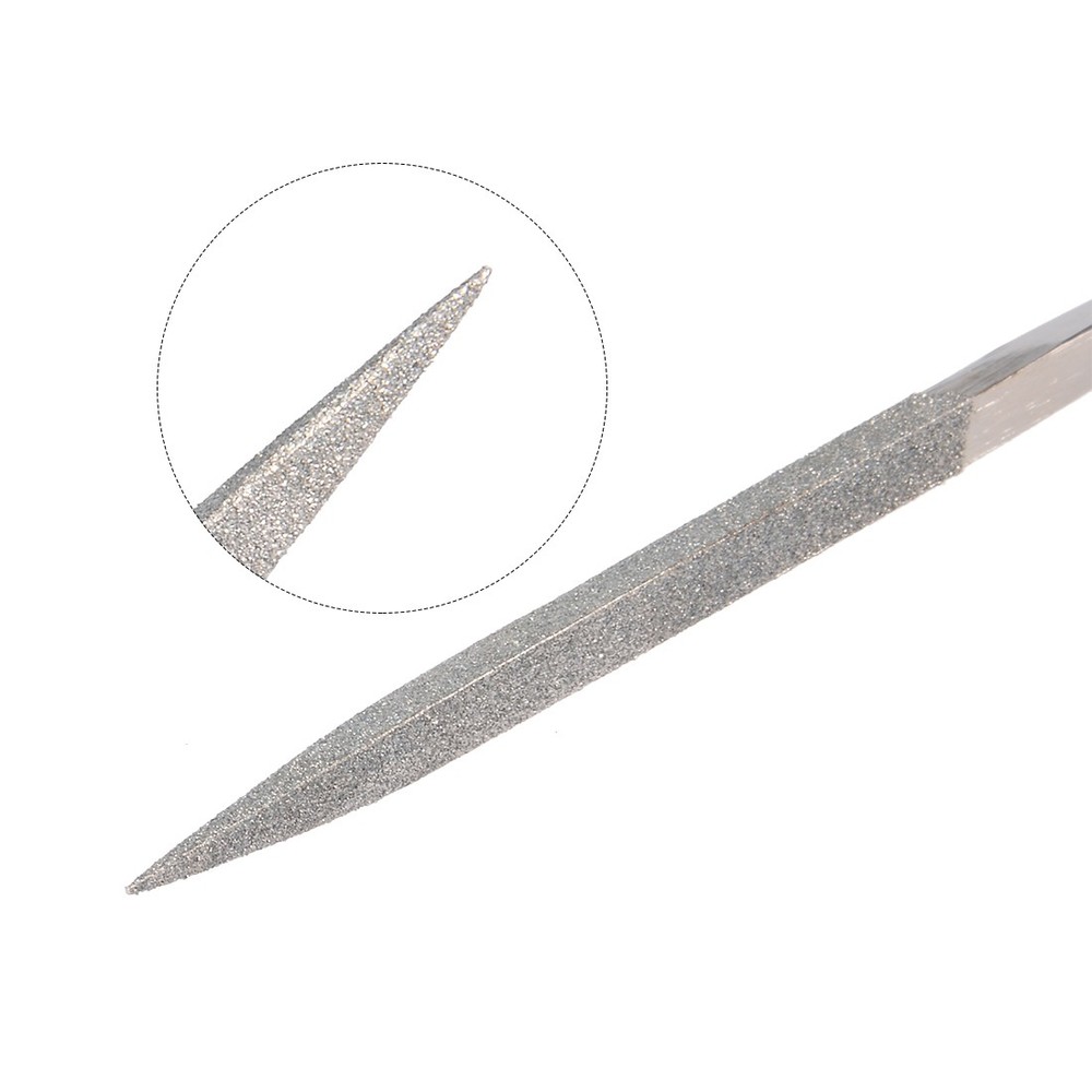 4Pcs 5x180mm Triangular Diamond Needle File 150 Grit