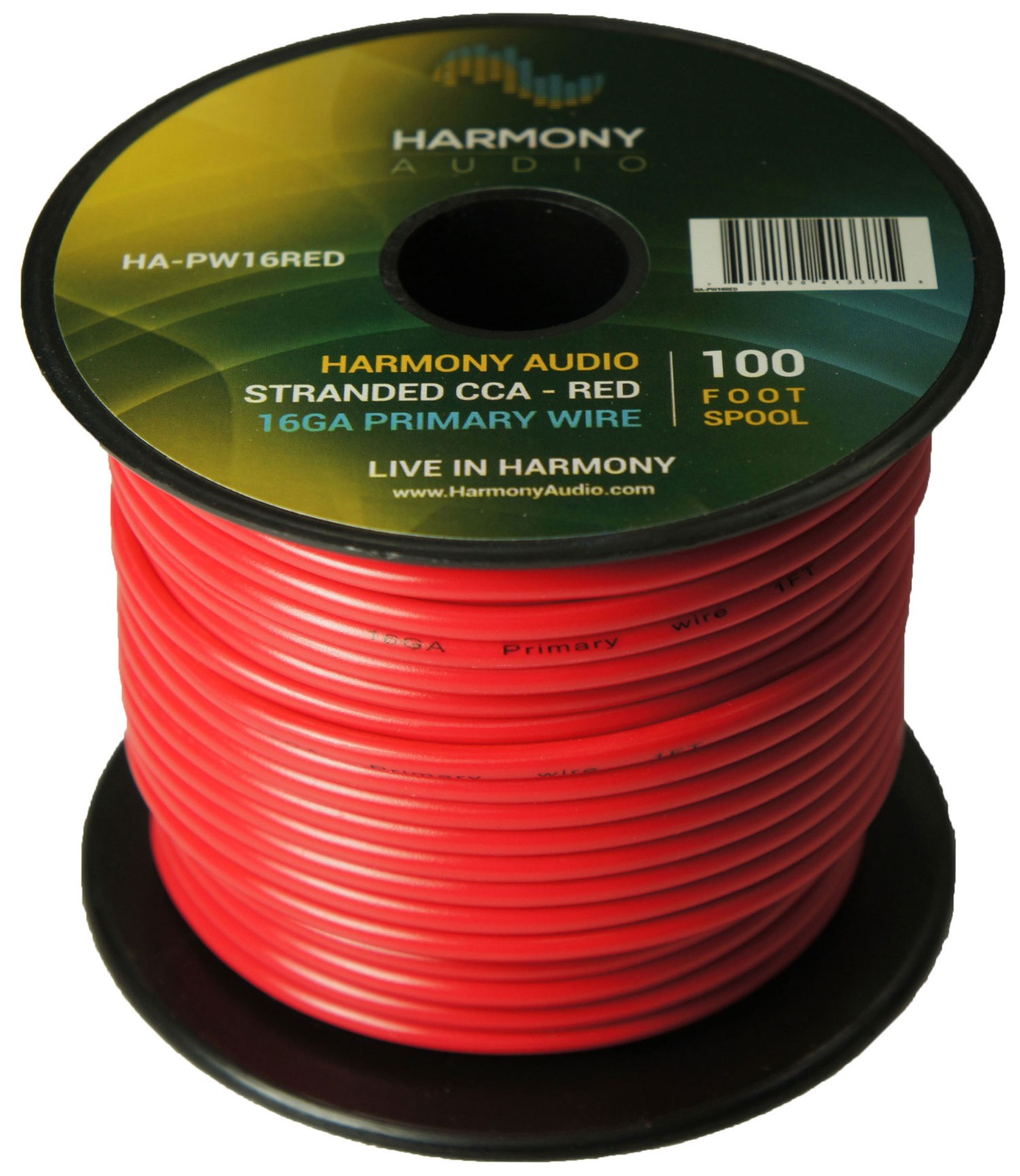 Harmony Car Primary 16 Gauge Power or Ground Wire 100 Feet Spool Red Cable New