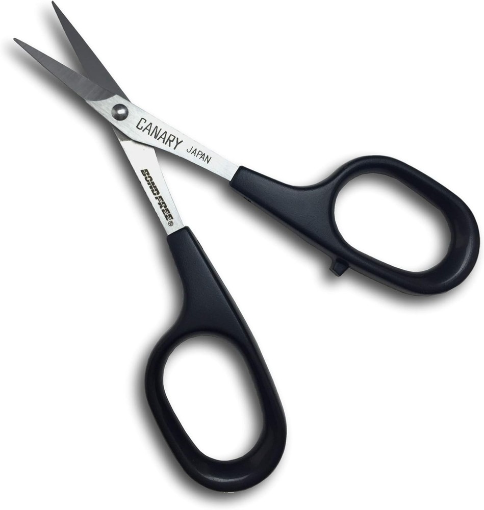 CANARY Japanese Mini Craft Scissors 4" [Extra (Extra Non-Stick), Black