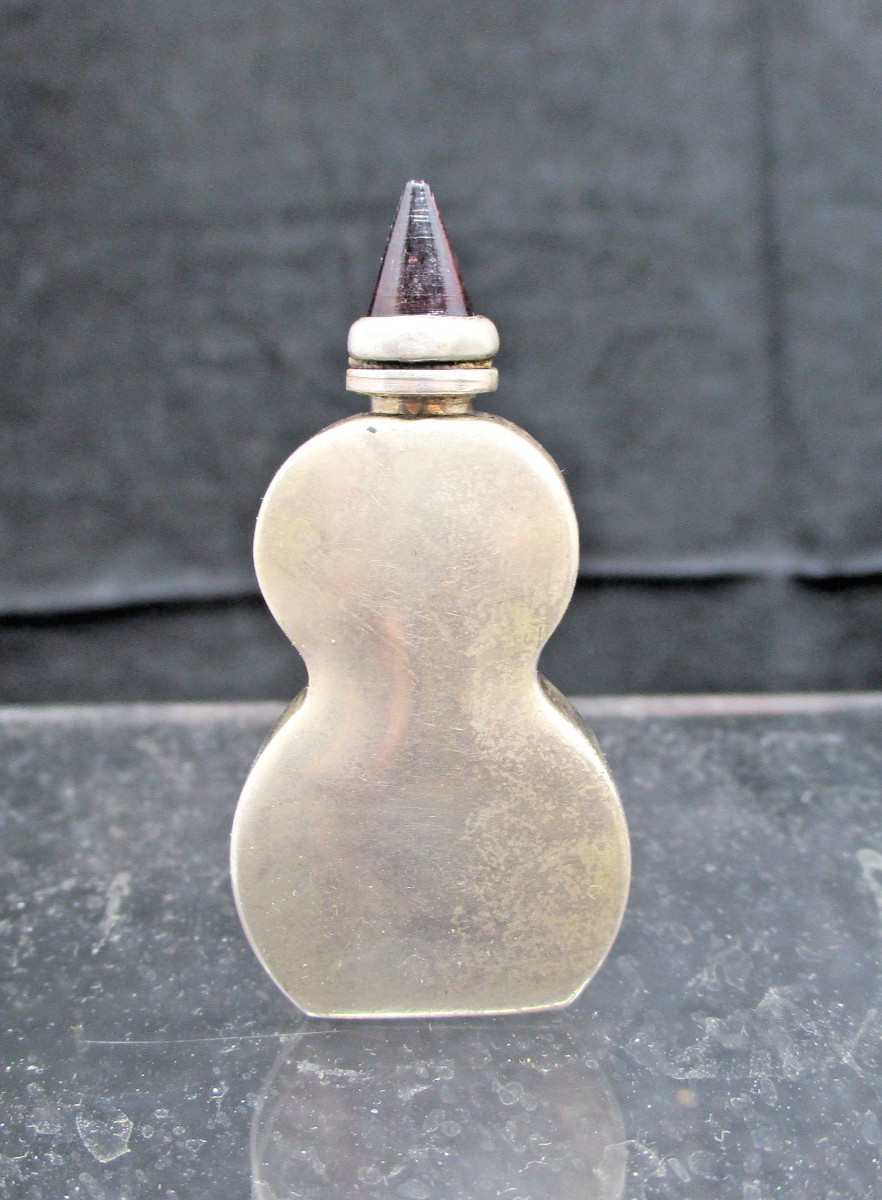 VIntage ORMEX Sterling Silver Scent - Perfume Bottle W/ Daiber Violin Shape