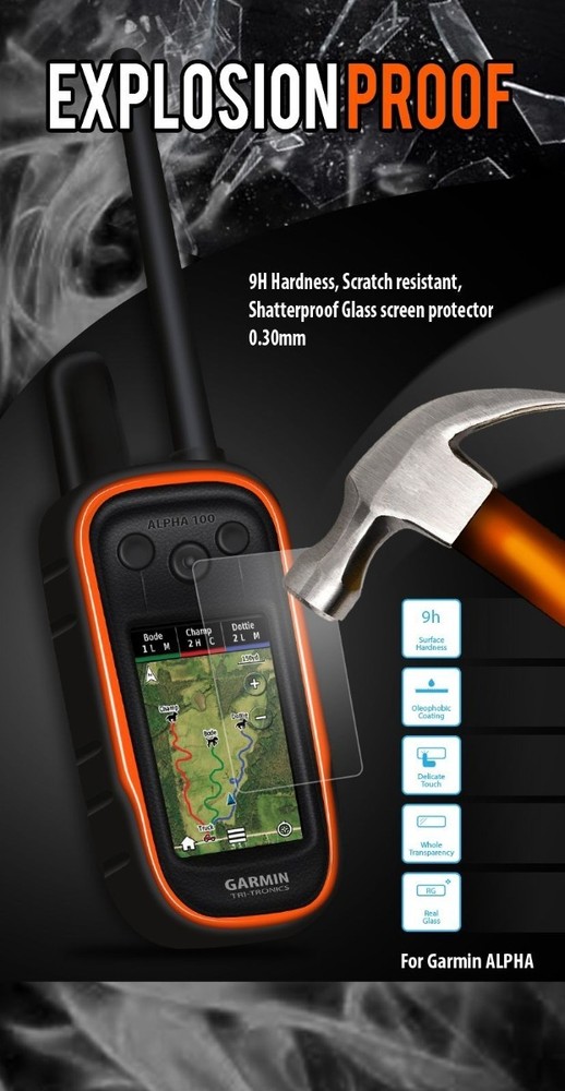 New Garmin Alpha 100 GPS Handheld Explosion Proof Screen Protector