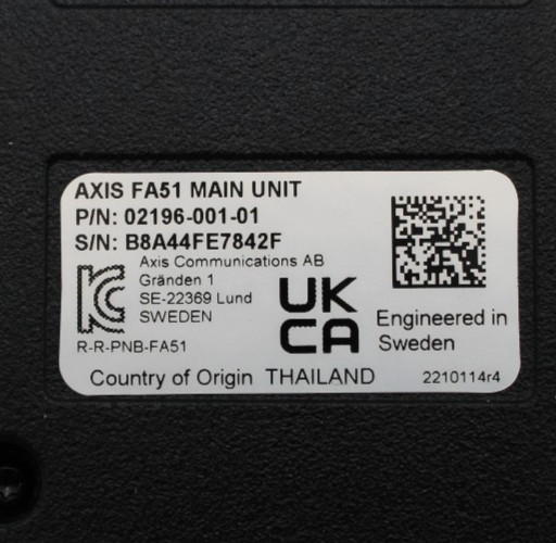 AXIS FA51 Main Unit 02196-001-01 UNTESTED