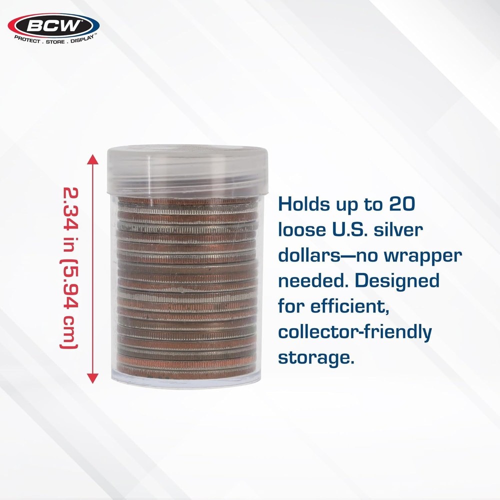 Coin Tubes for Silver Dollars - 10 Pack | Holds "Eisenhower" Dollar | Durable...