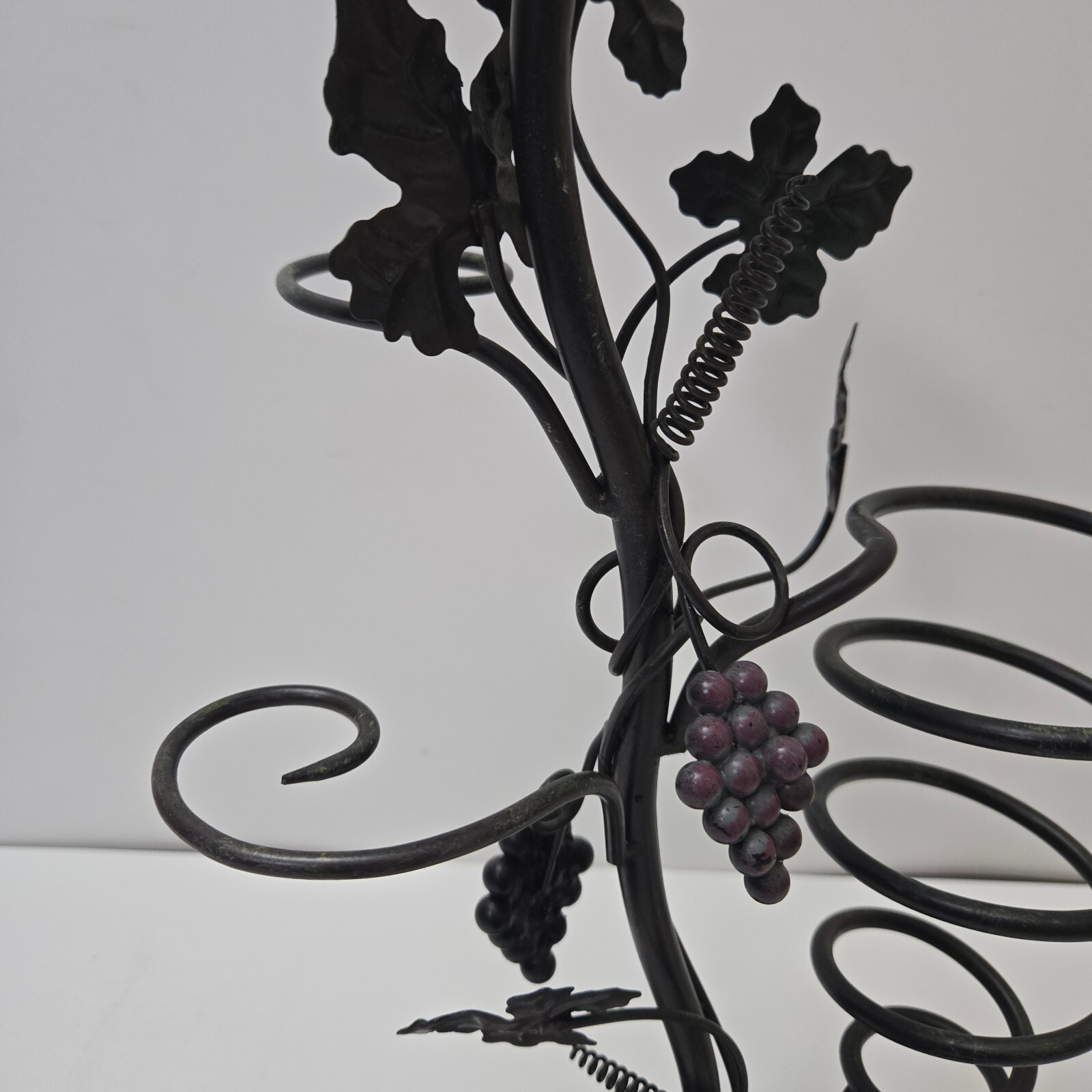 Metal Wine Rack, Holds Wine Bottle, 2 Glasses Candle On Top 17 1/2" tall