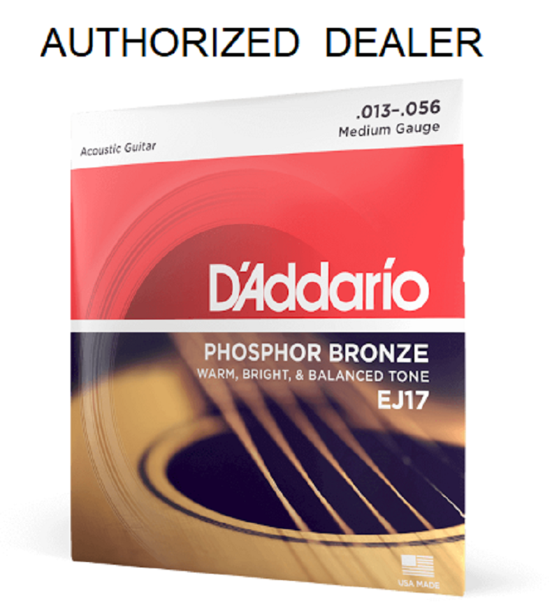 D'Addario EJ17 Phosphor Bronze Acoustic Guitar Strings Medium 13-56