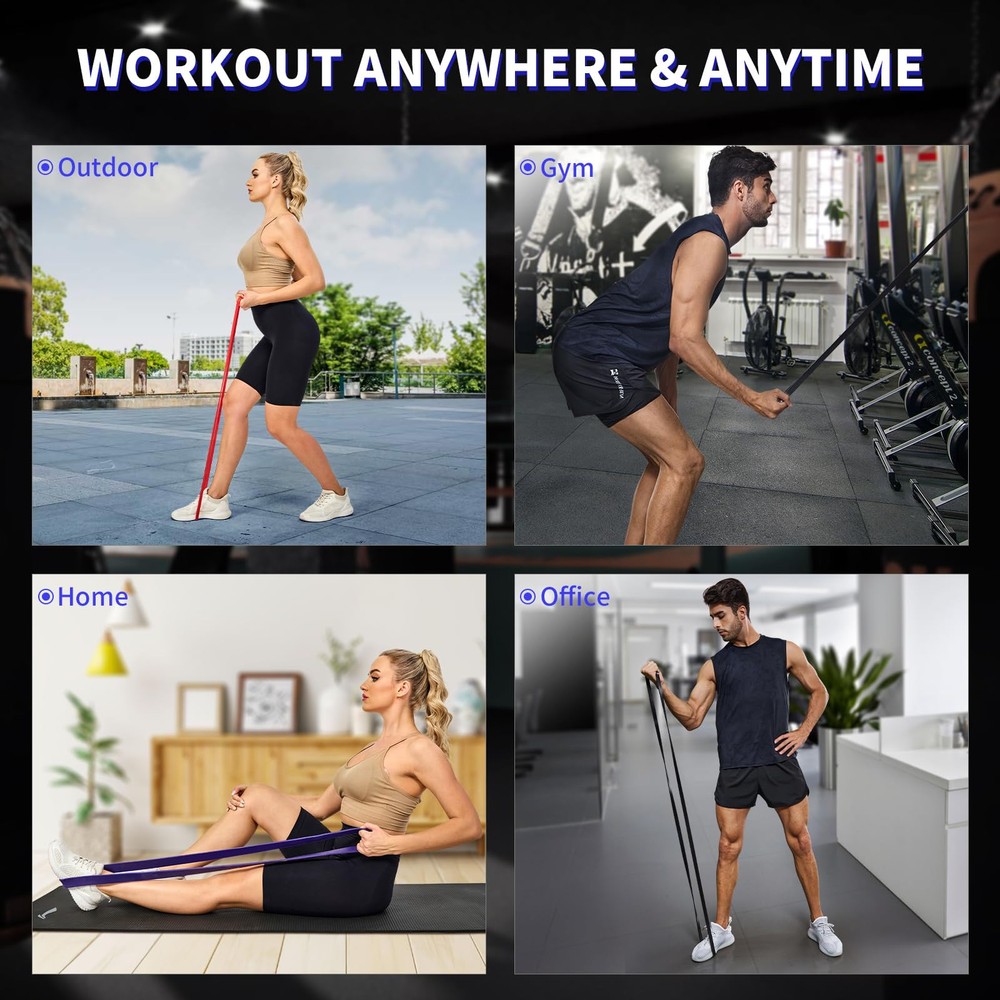 Pull Up Assistance Bands Set 5 LBS - 100 LBS, Long Resistance Bands for Pull ...