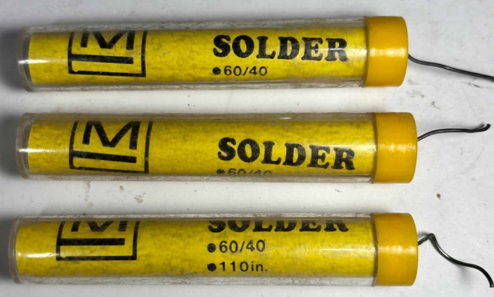60/40 Tin/Lead Solder Wire Rosin Flux Core .031” Dia 110" You get 3 tubes 330"