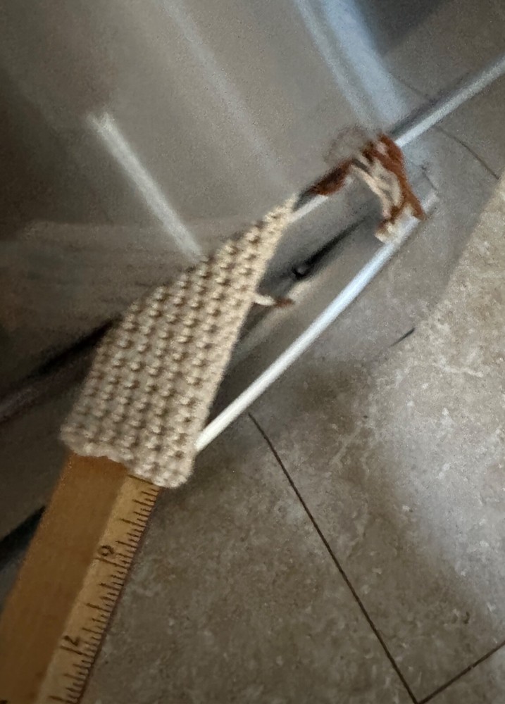 Eco Friendly Handmade Crocheted Broom Handle Cobweb Duster Light Brown