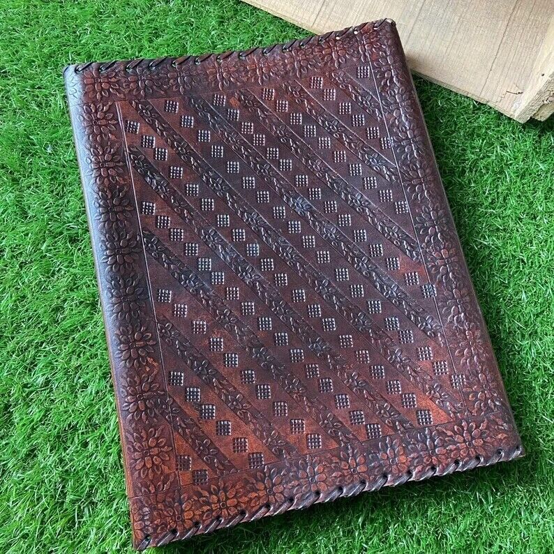 Leather Ring Grimoire Leather Binder Cover Notebook Office Folder 3 Color