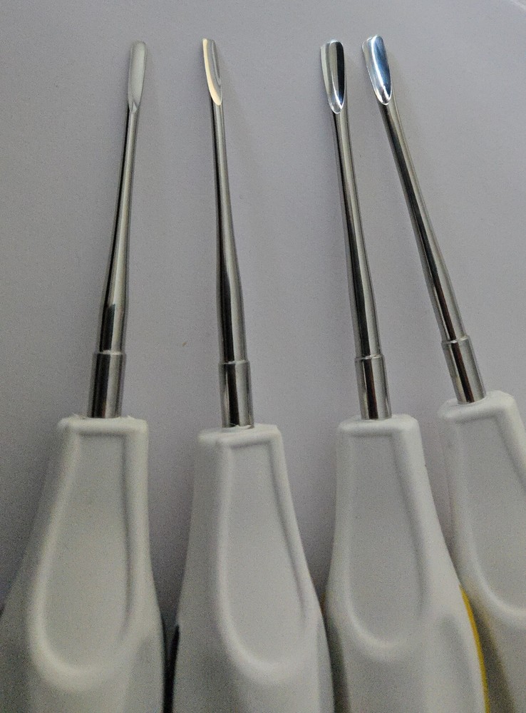 White Plastic Handle Dental Luxating Root Tip Extraction Elevator Loosen Tools