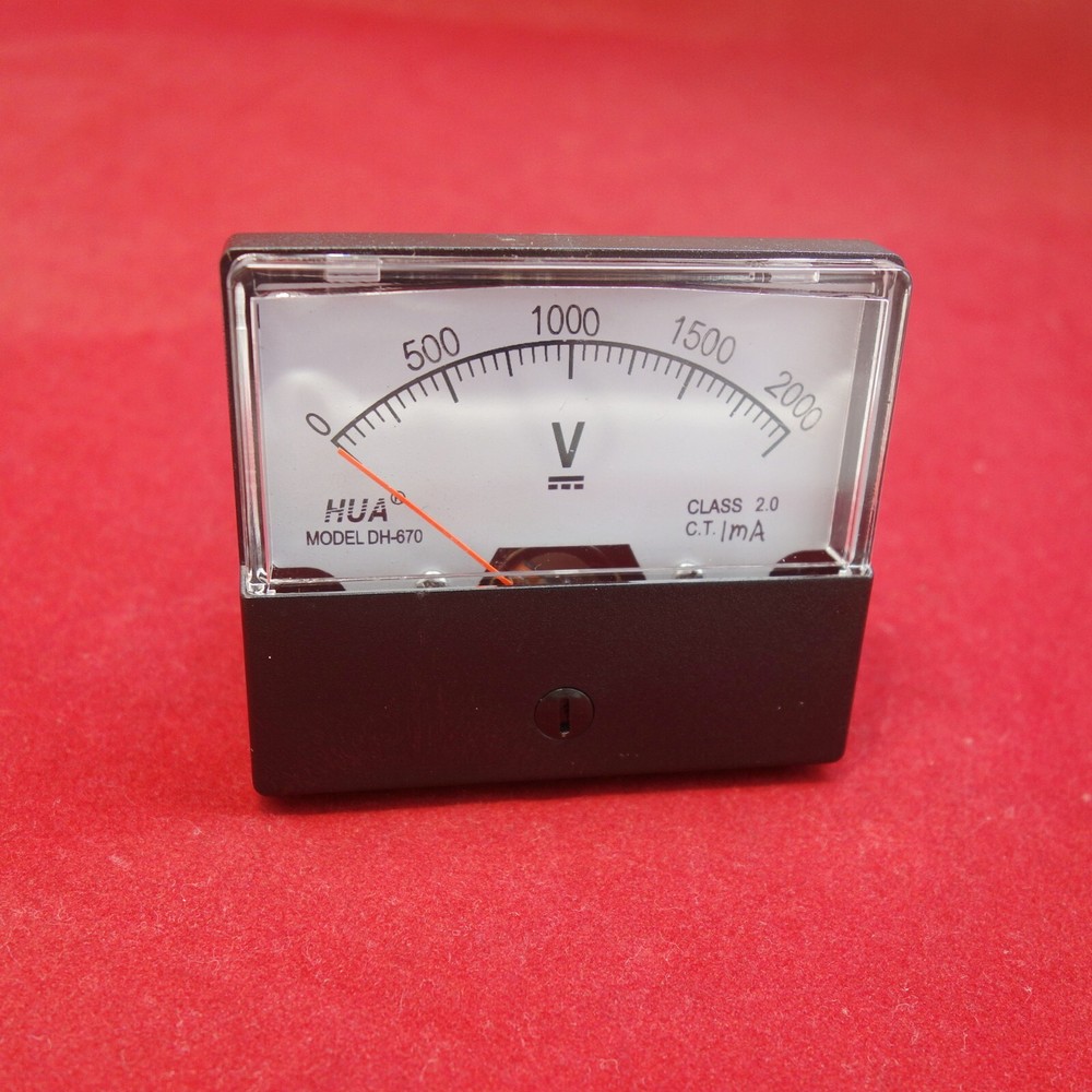 1PC DC 2000V 1mAnalog Voltmeter Panel Voltage Meter 60*70MM