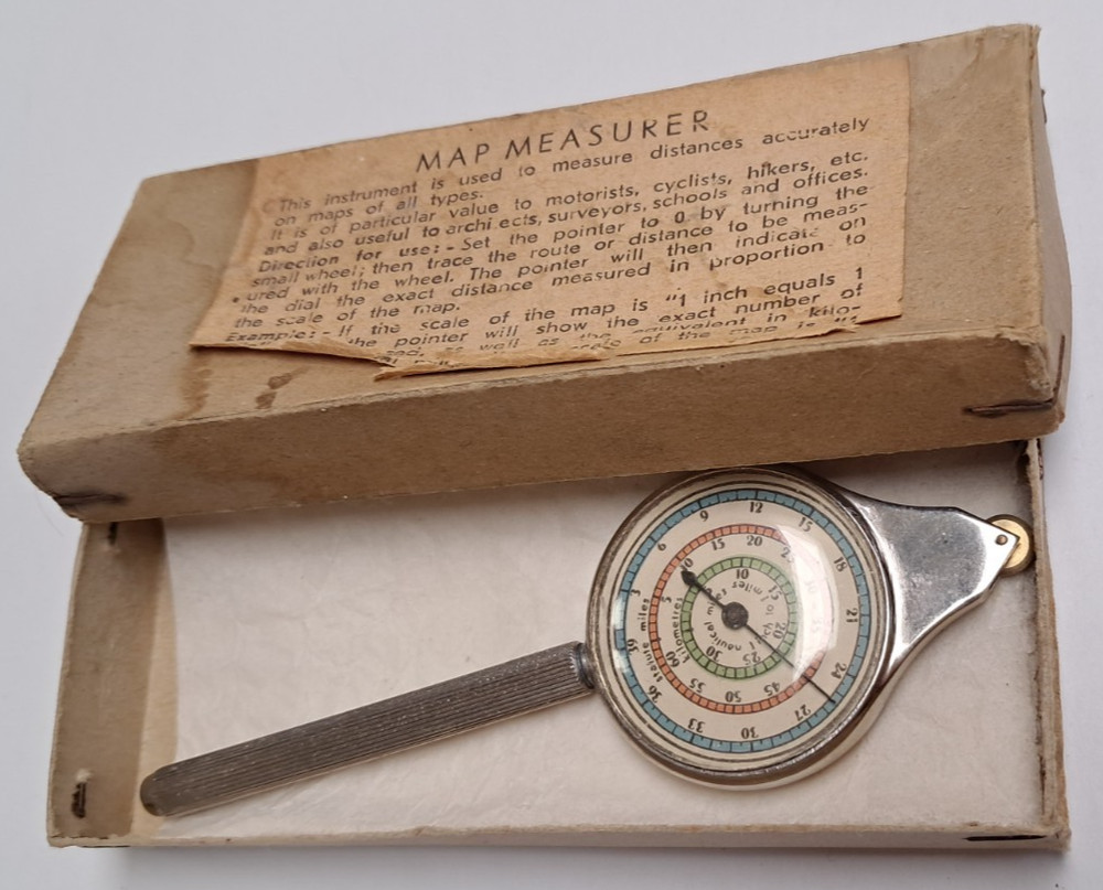 Vintage Map Measuring Tool in Original Box