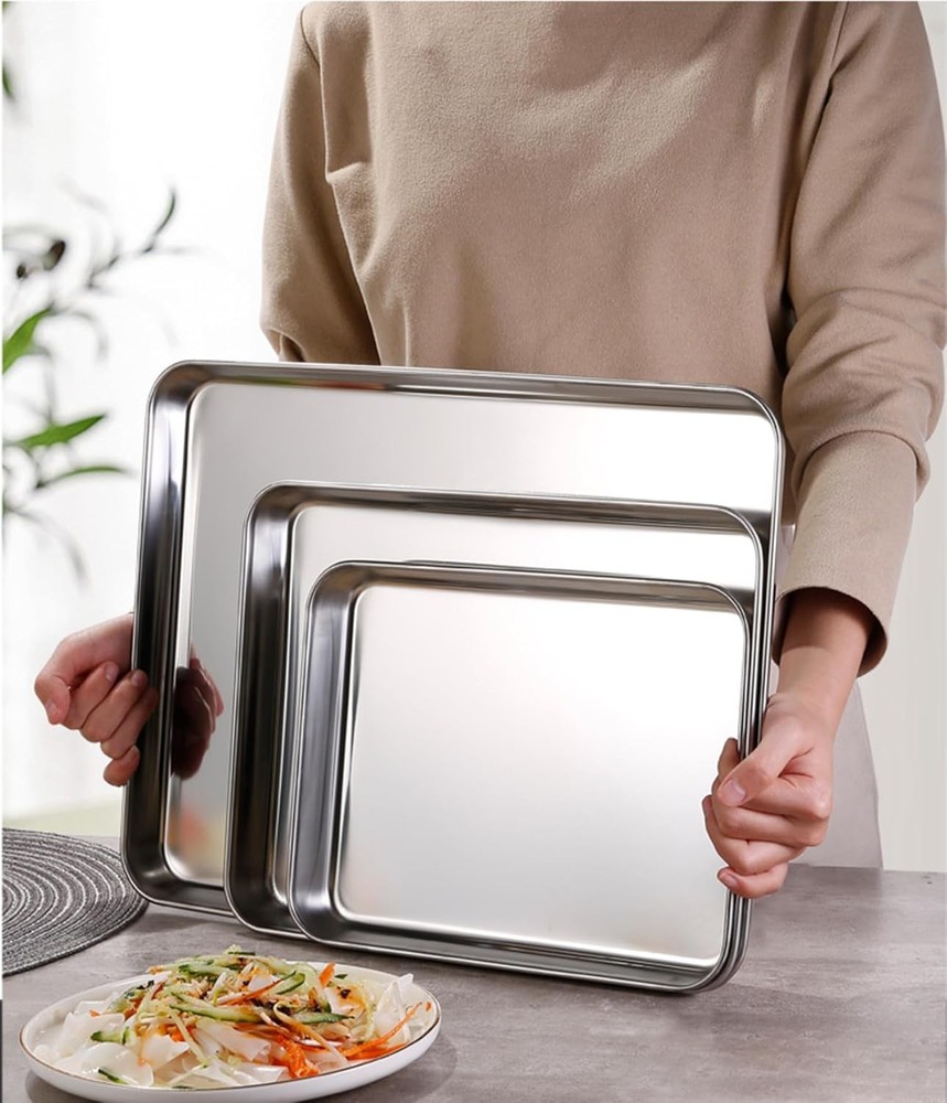 Extra Small Baking Sheet Pans Stainless 9.3 x 6.9 inch, Silver