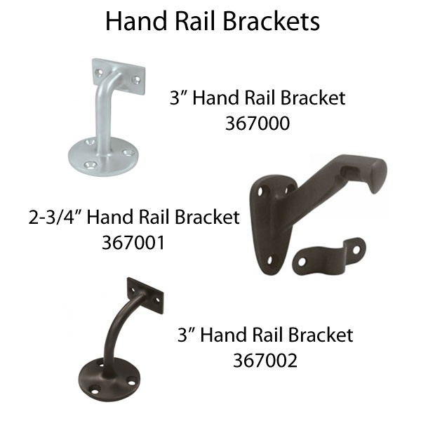 Deltana Light Duty Handrail Bracket Solid Brass 3" Projection Brushed Chrome