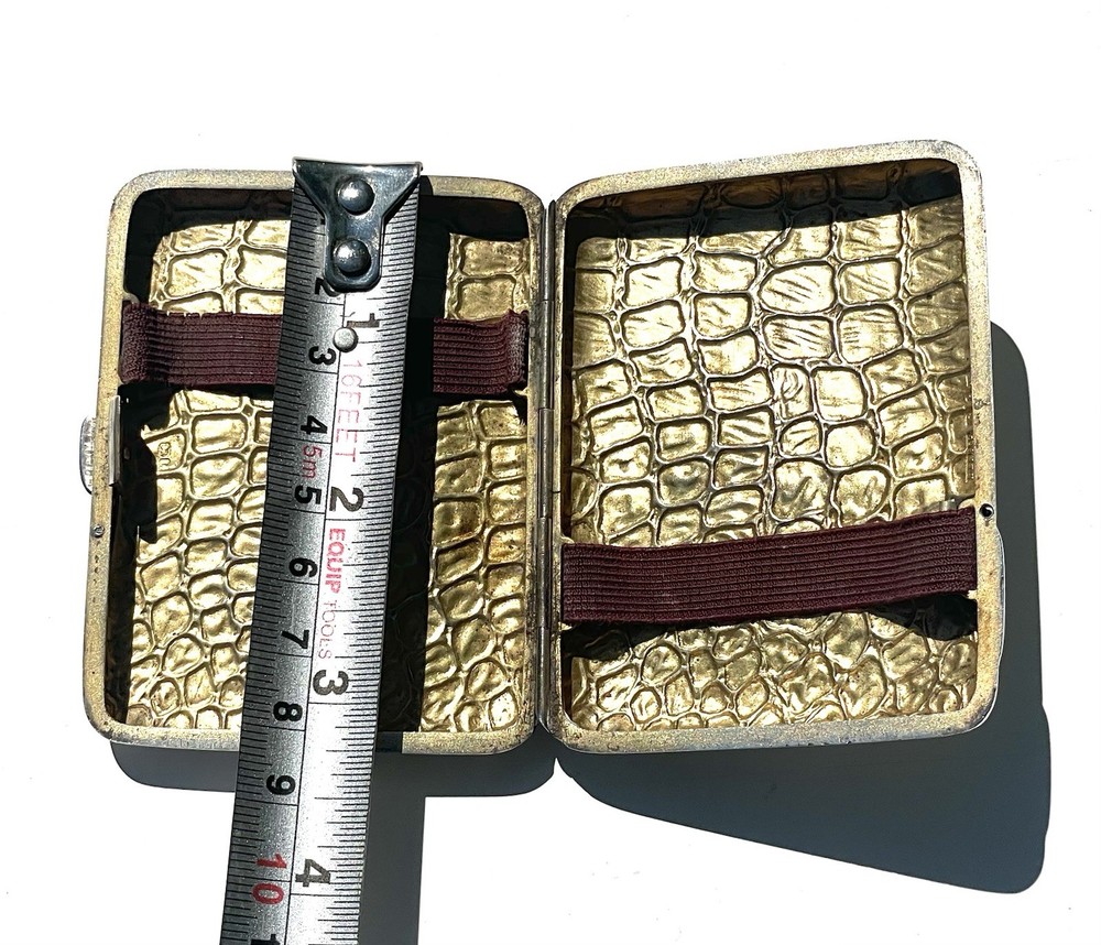 Solid Sterling Silver Hallmarked RARE Crocodile Design Cigarette Card Case