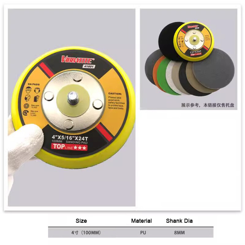 2/3/4/5/6 " Hook Loop Backing Pad With M6 M8 Thread For Sanding Discs Air Sander