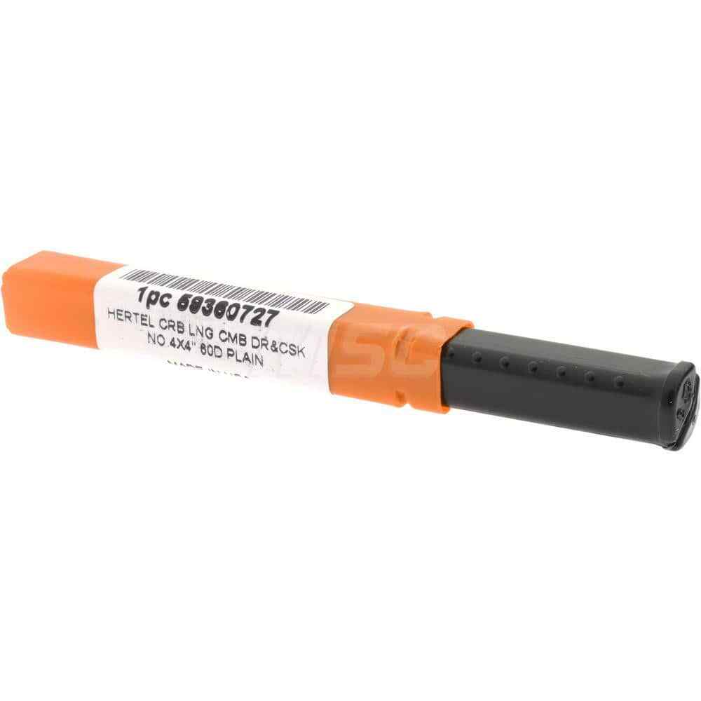 Hertel #4 Plain Cut 60° Incl Angle Solid Carbide Combo Drill & Countersink 5/...