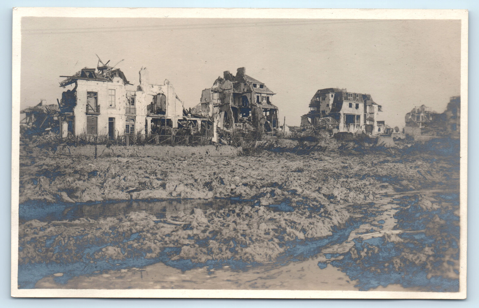 RPPC WWI Flanders Battlefield Destroyed Homes German Real Photo Postcard