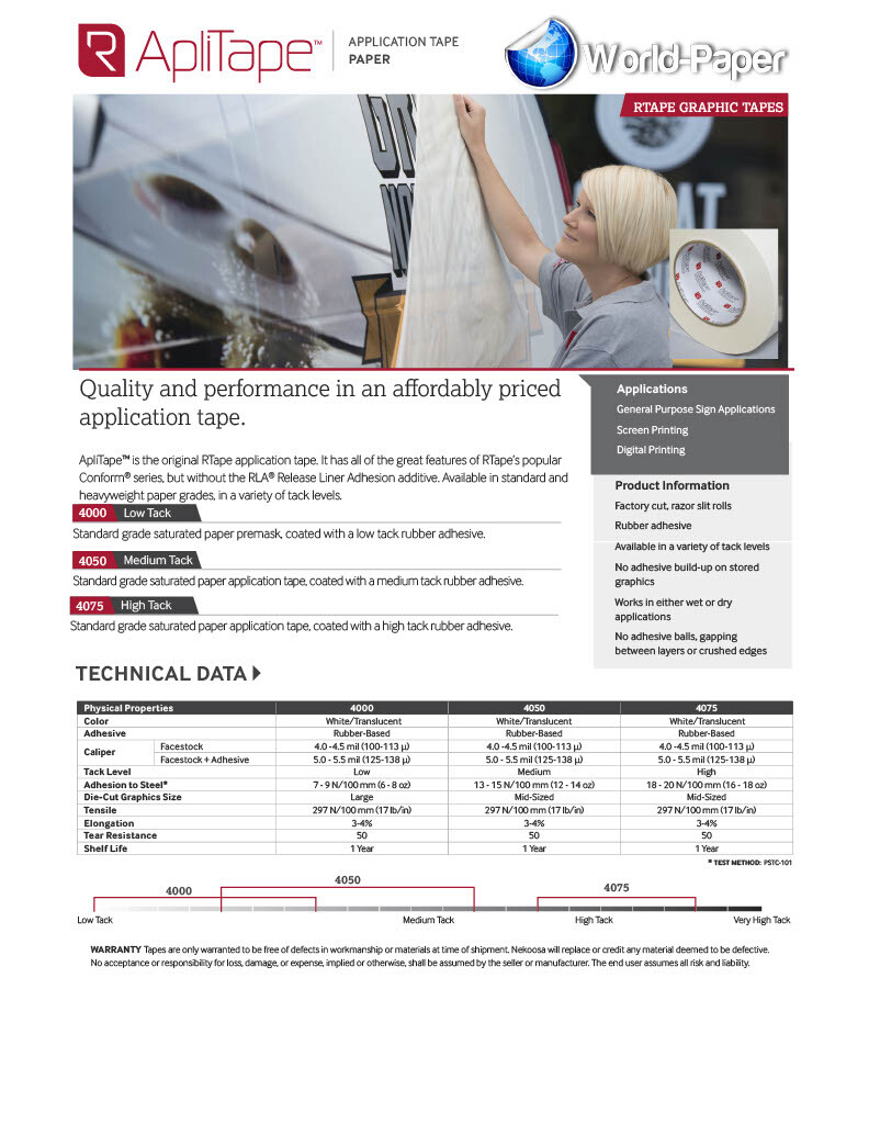 PAPER Application Transfer Tape R-Tape 4075 ROLL VINYL Sign Making USA #1