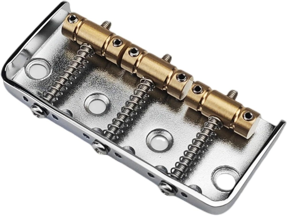 Short Guitar Bridge Brass String Code 3-Saddle for Tele Telecaster Guitar Silver