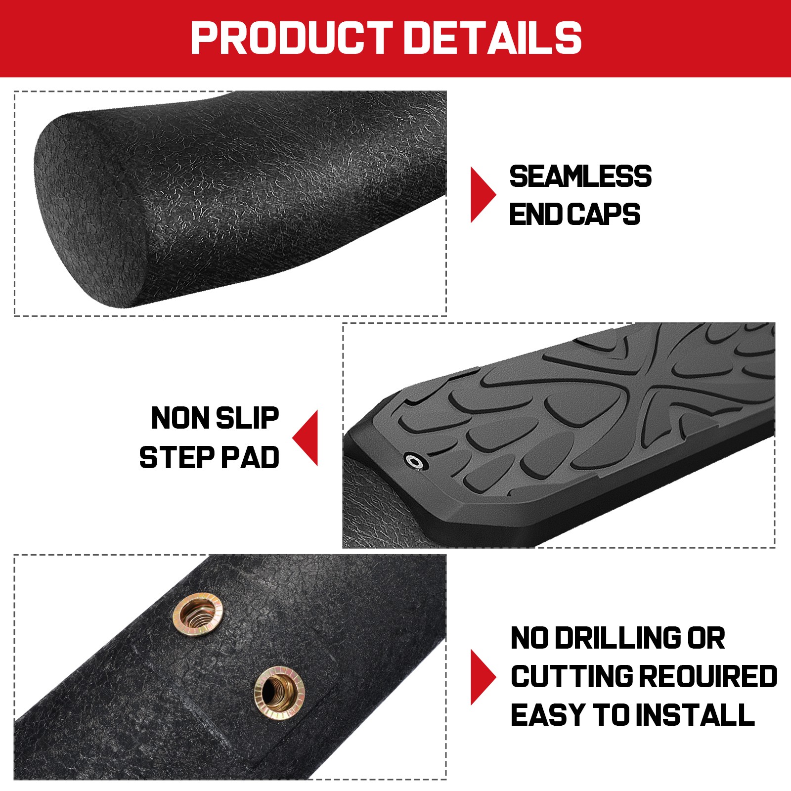 FOR 2011-2021 Jeep Grand Cherokee 3.5" Truck Step Curved Running Boards Nerf Bar