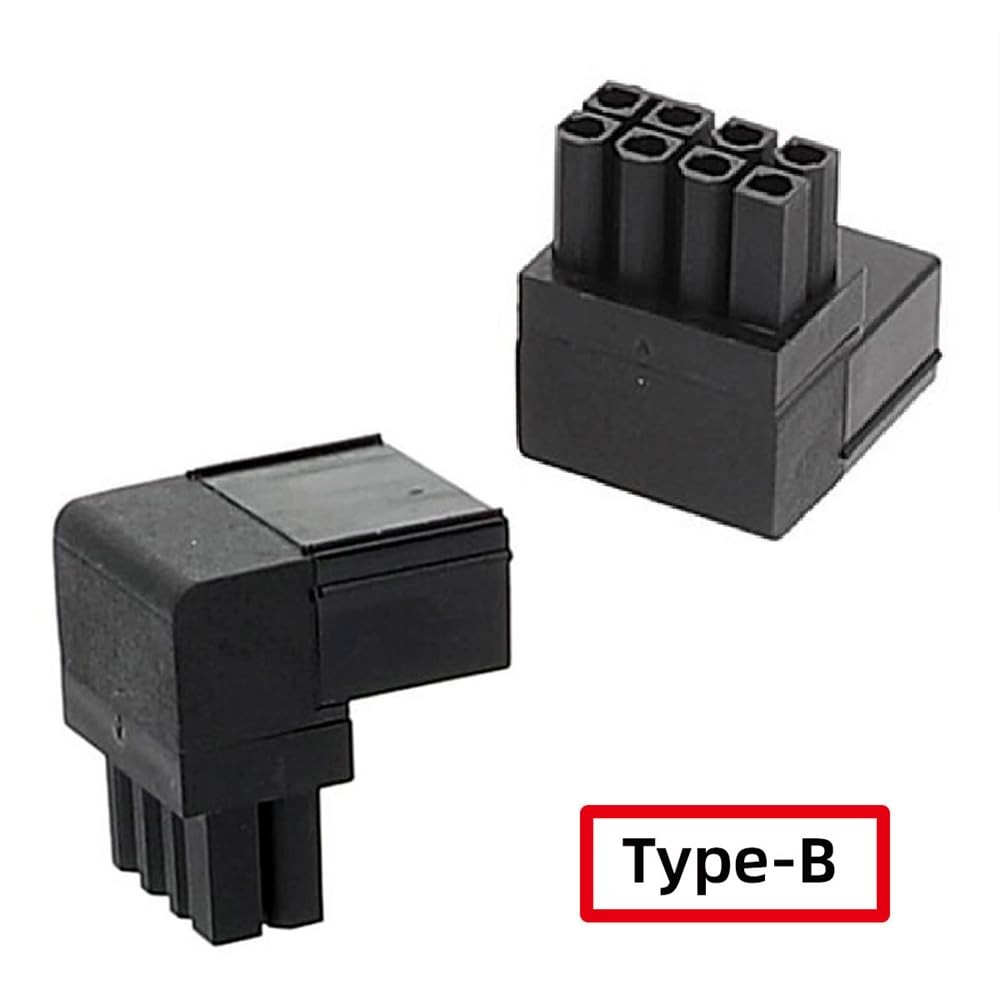 2PCS ATX 8 Pin 90 Degree Angled GPU Power Adapter