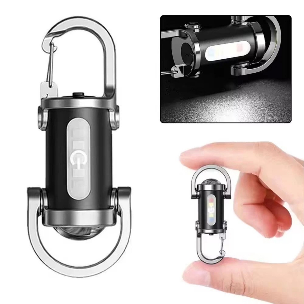Rechargeable Keychain Flashlight LED Torch, Compact Light for Night Camping