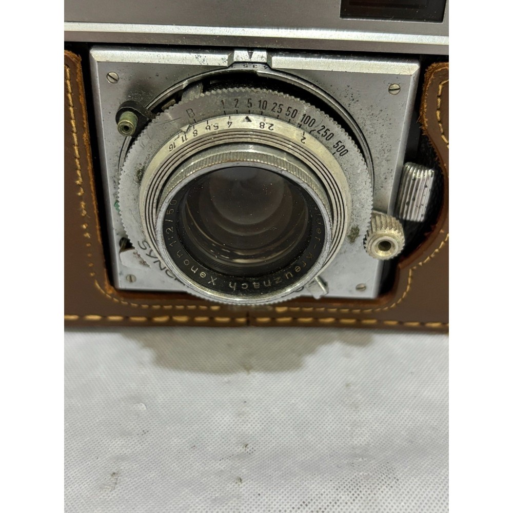 Ansco Karomat Rangefinder Camera w/ Synchro Compur Shutter & Leather Case AS IS