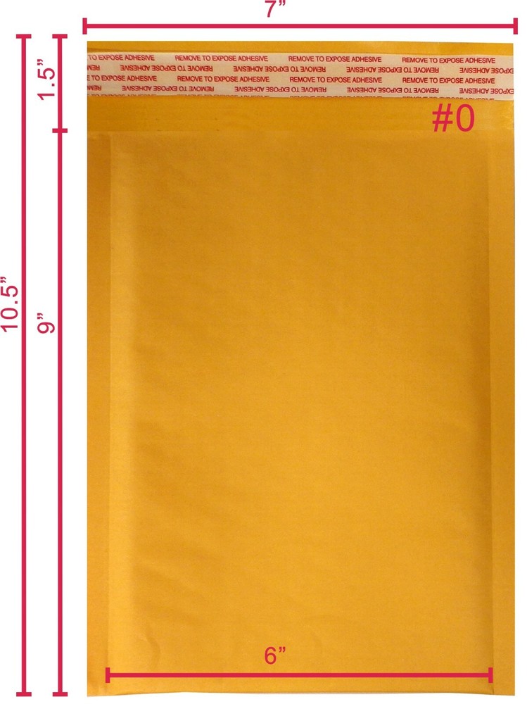 Polycyber500pcs#0 Kraft Bubble Envelopes Mailers 6 X 9