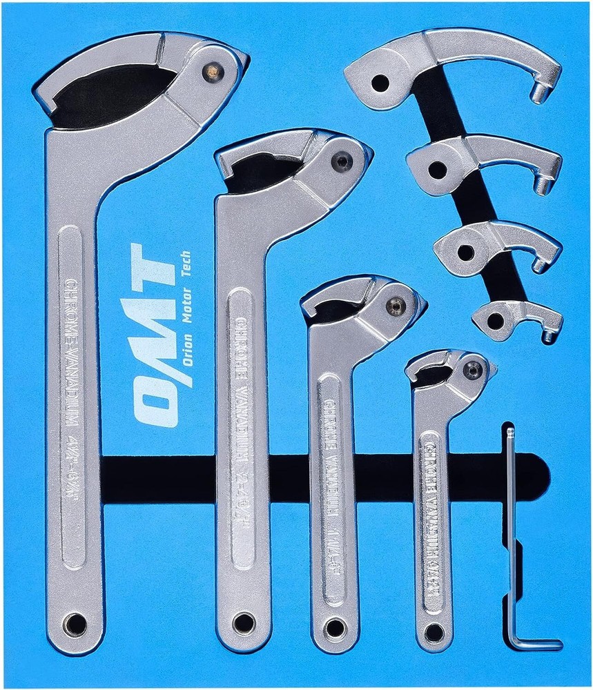 Adjustable Hook Pin Spanner Wrench Tools Set Locking Nut Coilover Hook Wrenches