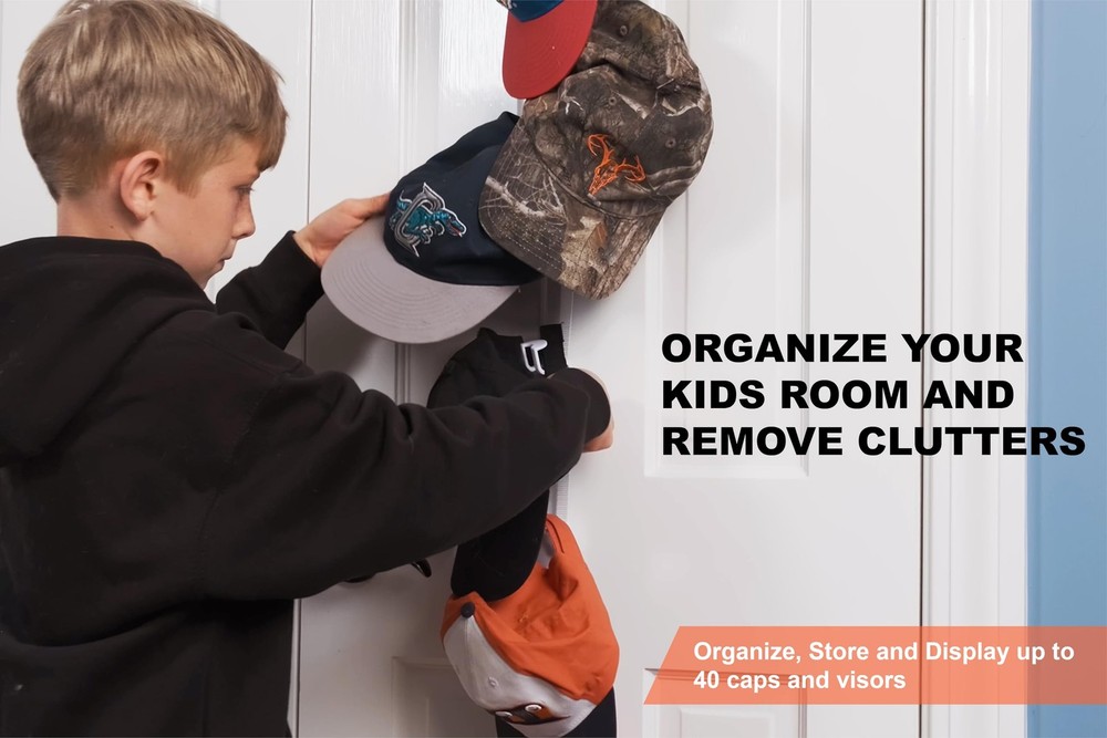 Adjustable Hat Rack Organizer For 36 Caps With Innovative Clip Design